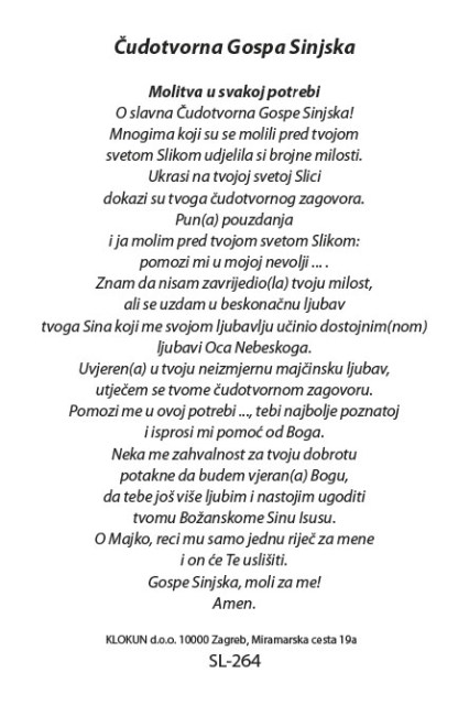 Čudotvorna Gospa Sinjska